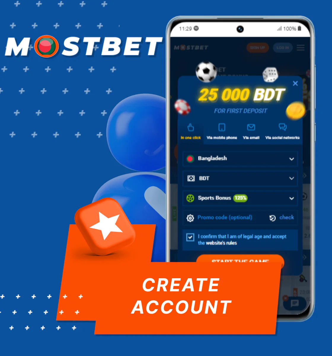 Quick registration process in the Mostbet app